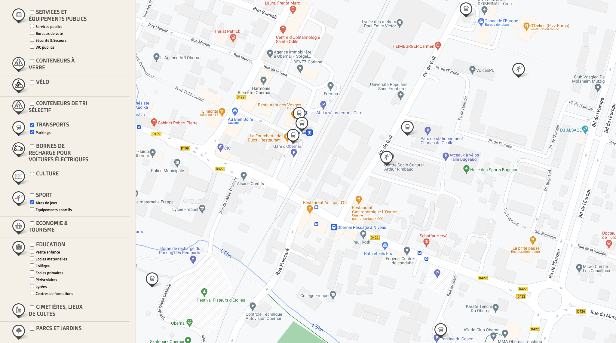 Carte du centre socio-culturel Arthur Rimbaud